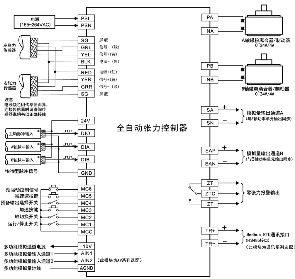 全自动张力控制器KTC838A接线图