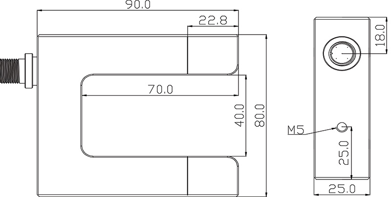 光电传感器PS-400S安装尺寸图